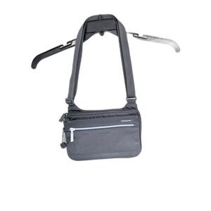 Hedgren‎ Grey Nylon Multi-Pocket Crossbody Bag 9x6 Travel Purse EUC